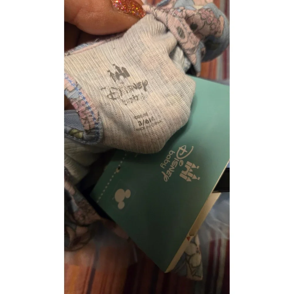 Disney Baby Stitch Angel Blue Tutu Bodysuit Headband Set 3-6M Floral NWT